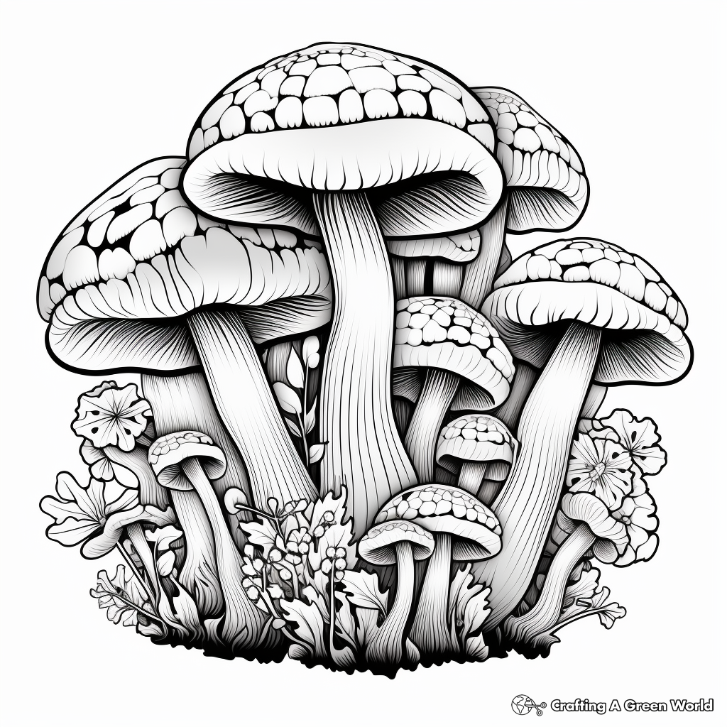 Mushroom coloring pages