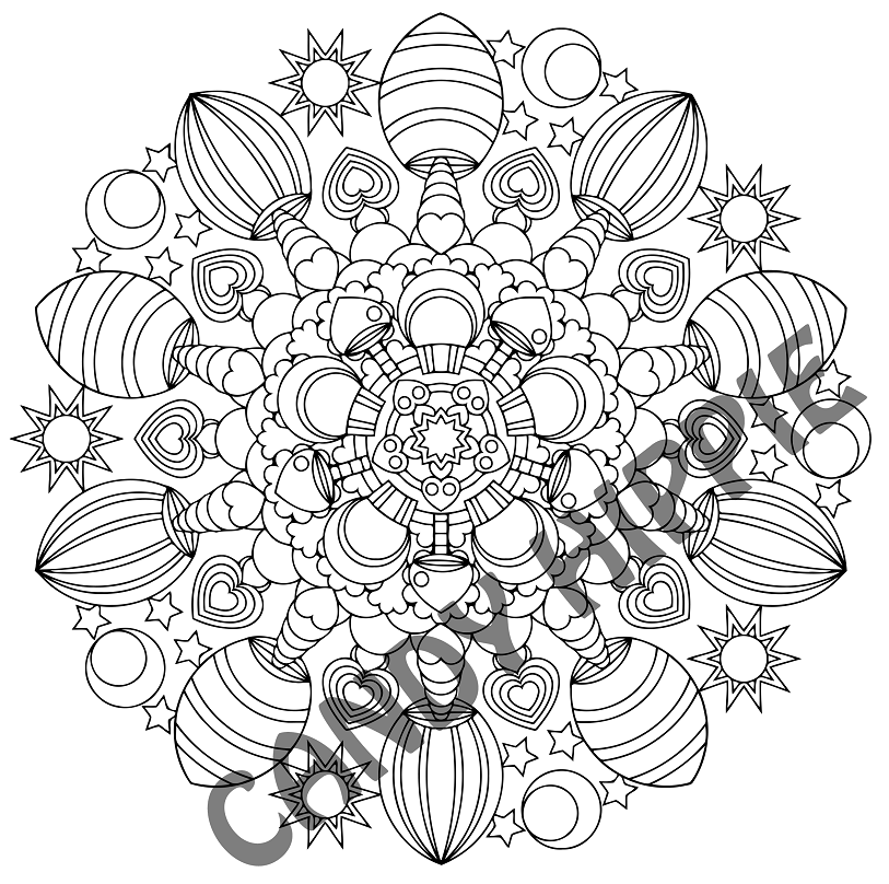 Magic mushrooms printable mandala coloring page by candy