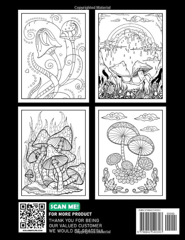 Trippy mushroom coloring book great stoner coloring pages for friend homie funny gift to relax and relieve stress with pages inside by alice ermintrude alice