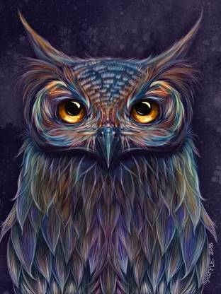 Owl hd trippy hd matte finish poster print paper print