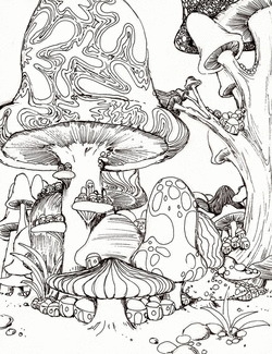 Psychedelic adult coloring pages