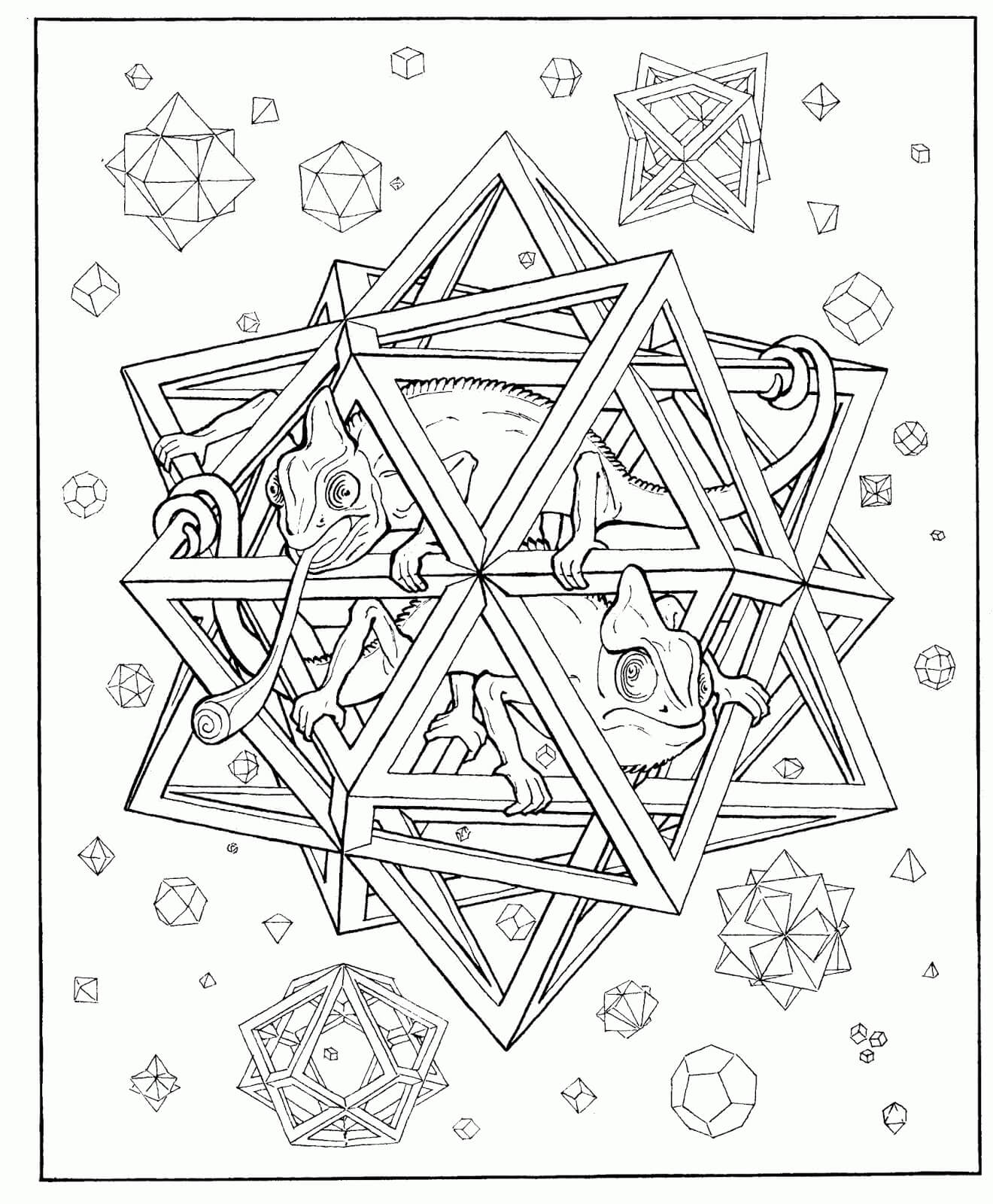 Trippy free graphics coloring page