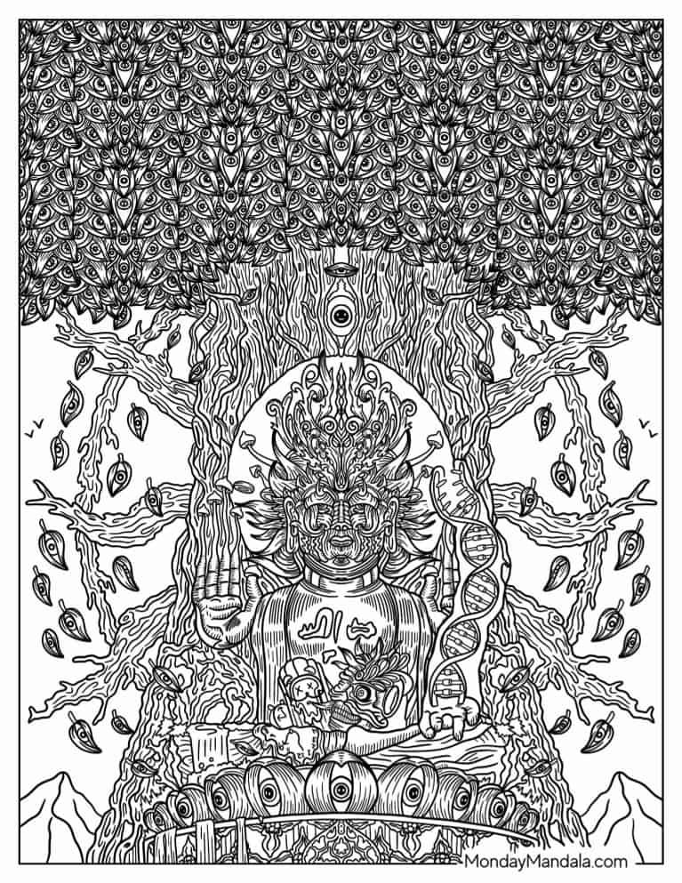 Trippy coloring pages free pdf printables