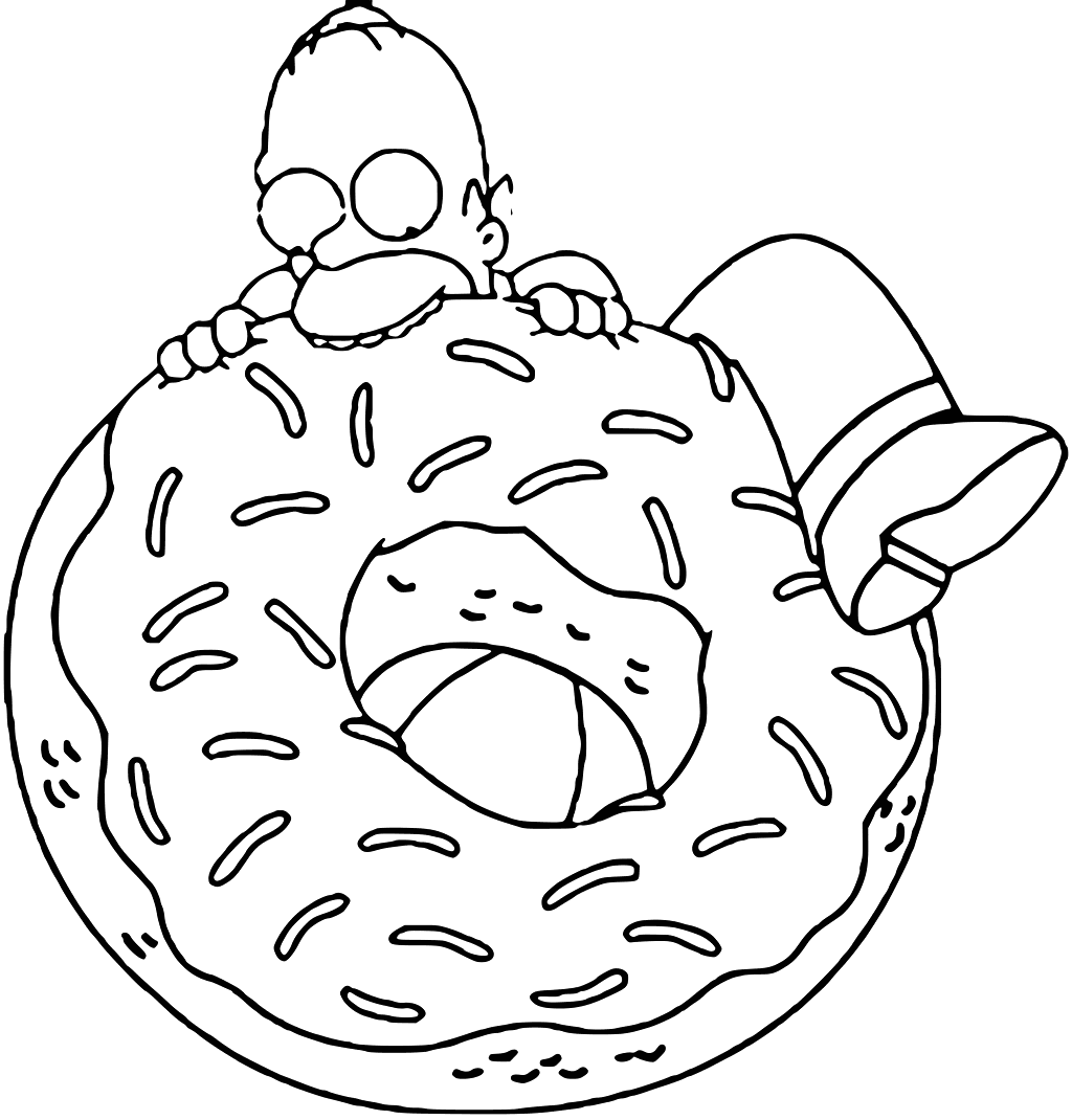 Coloring pages simpson donutoloring page