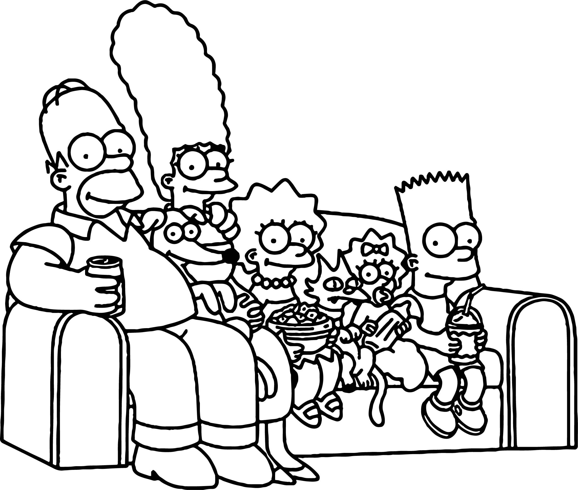 Coloring pages bart simpson thumbnail preview