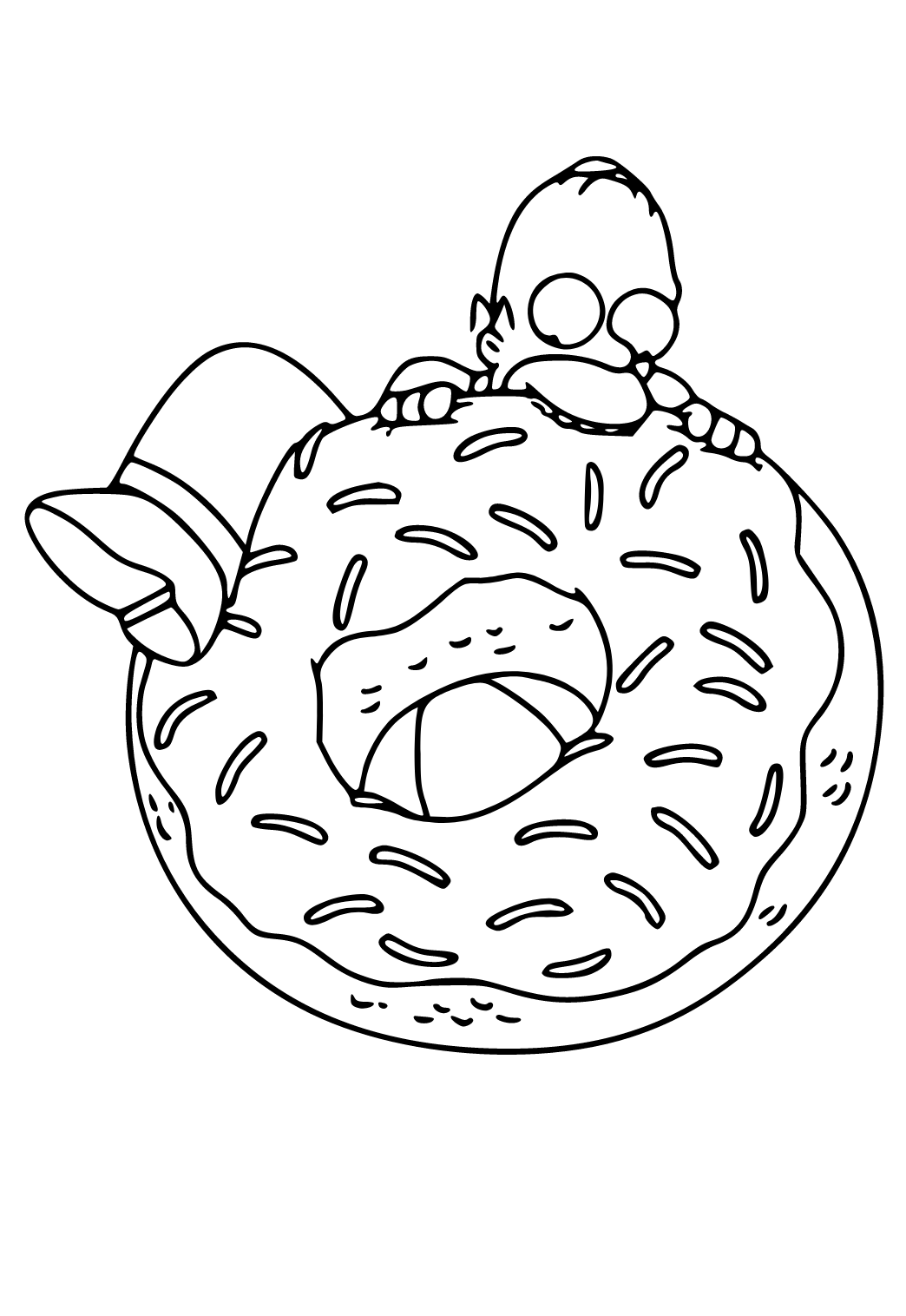 Free printable simpsons donut coloring page sheet and picture for adults and kids girls and boys