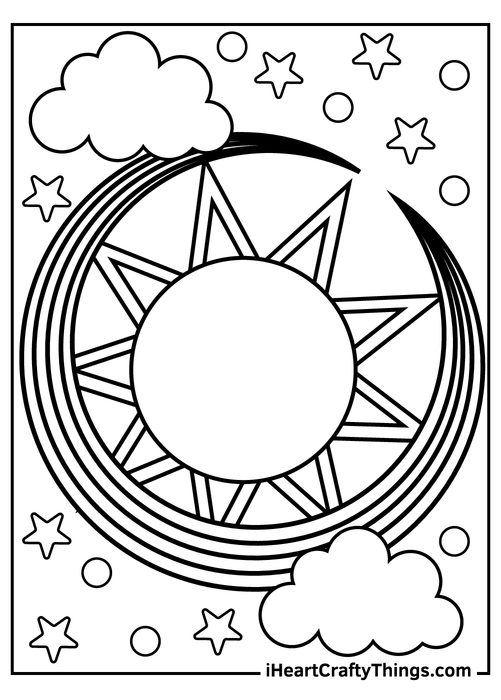 Sun and moon coloring pages free printables