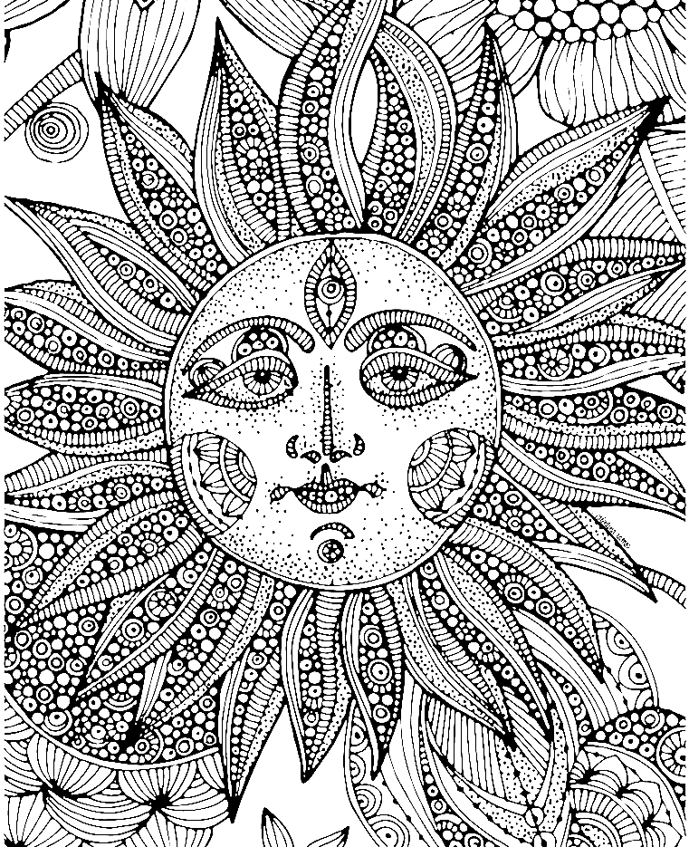 Psychedelic coloring pages printable for free download