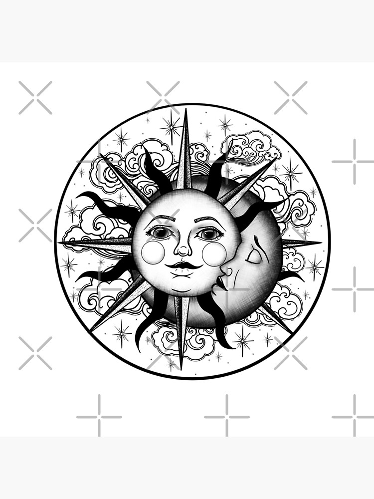 Sun and moon art print for sale by accrescent