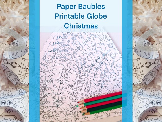 Printable paper ornament triskele paper globes christmas baubles printable pdfdiy paper craft coloring book digital