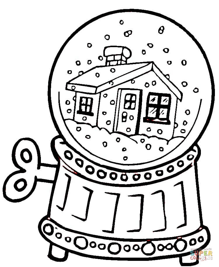 Snow globe coloring page free printable coloring pages