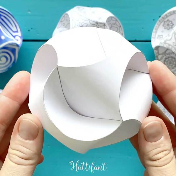 Freebie triskele paper globe template