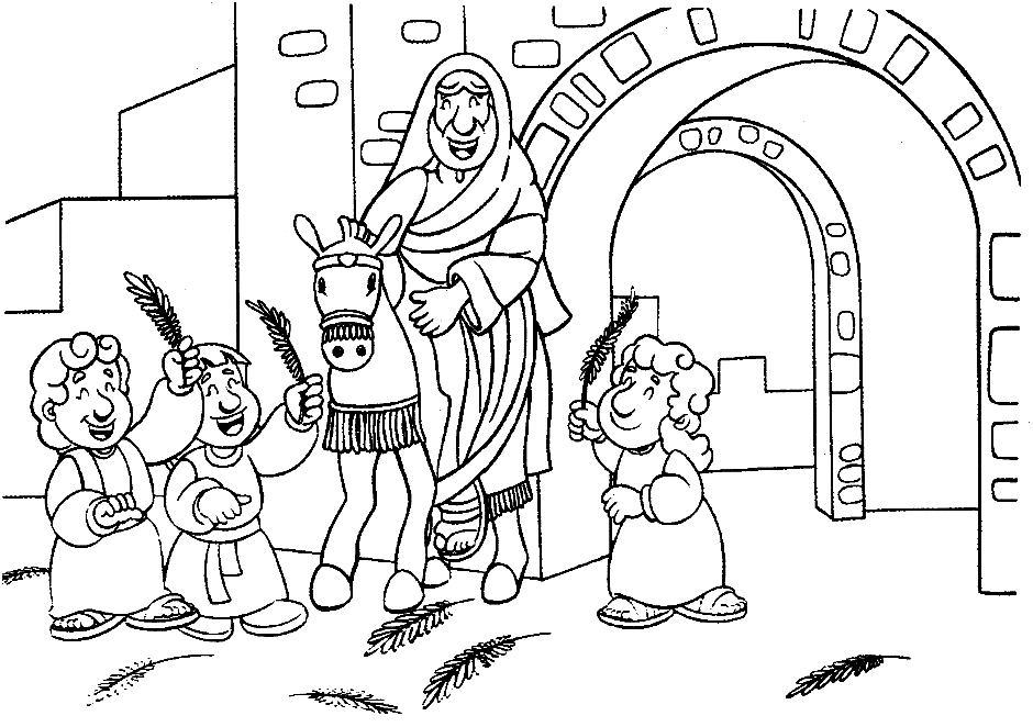 Palm sunday bible coloring page