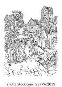 Triumphal entry into jerusalem images stock photos d objects vectors