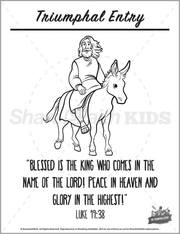 Luke triumphal entry preschool coloring pages â