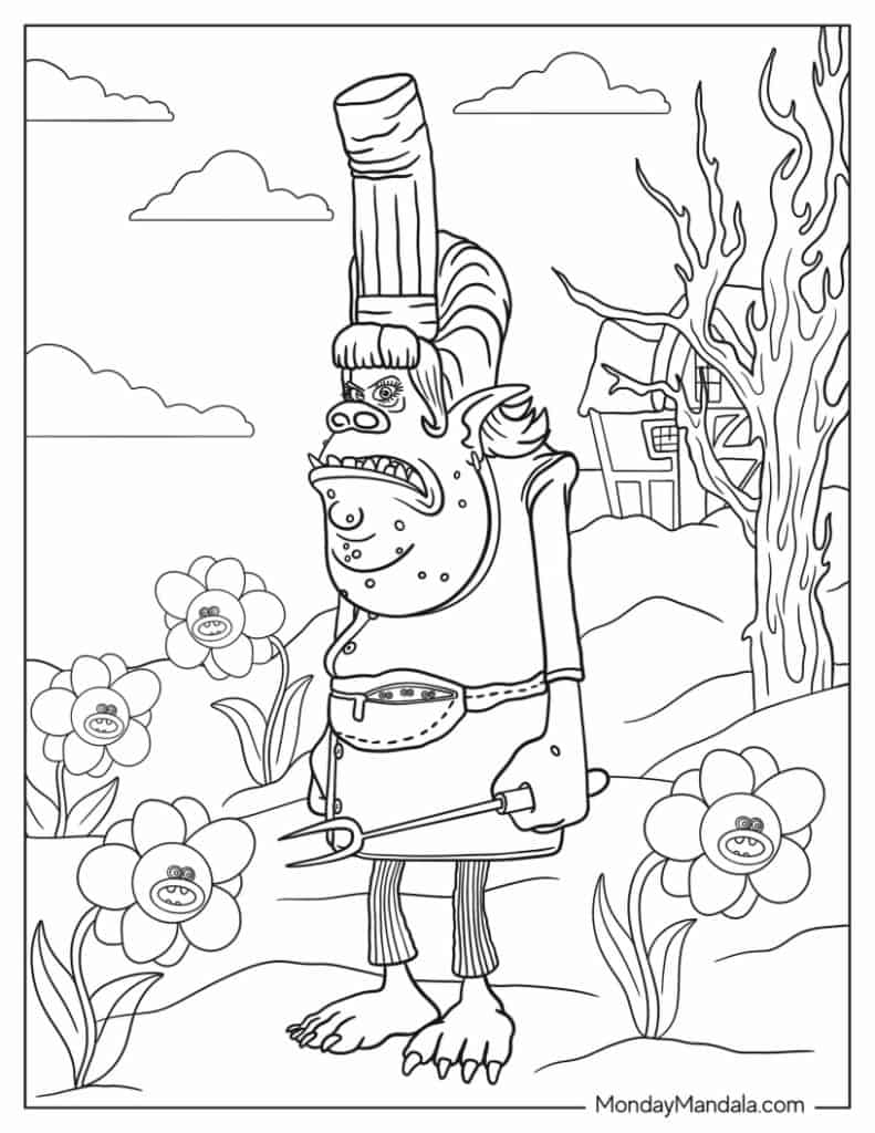 Trolls coloring pages free pdf printables