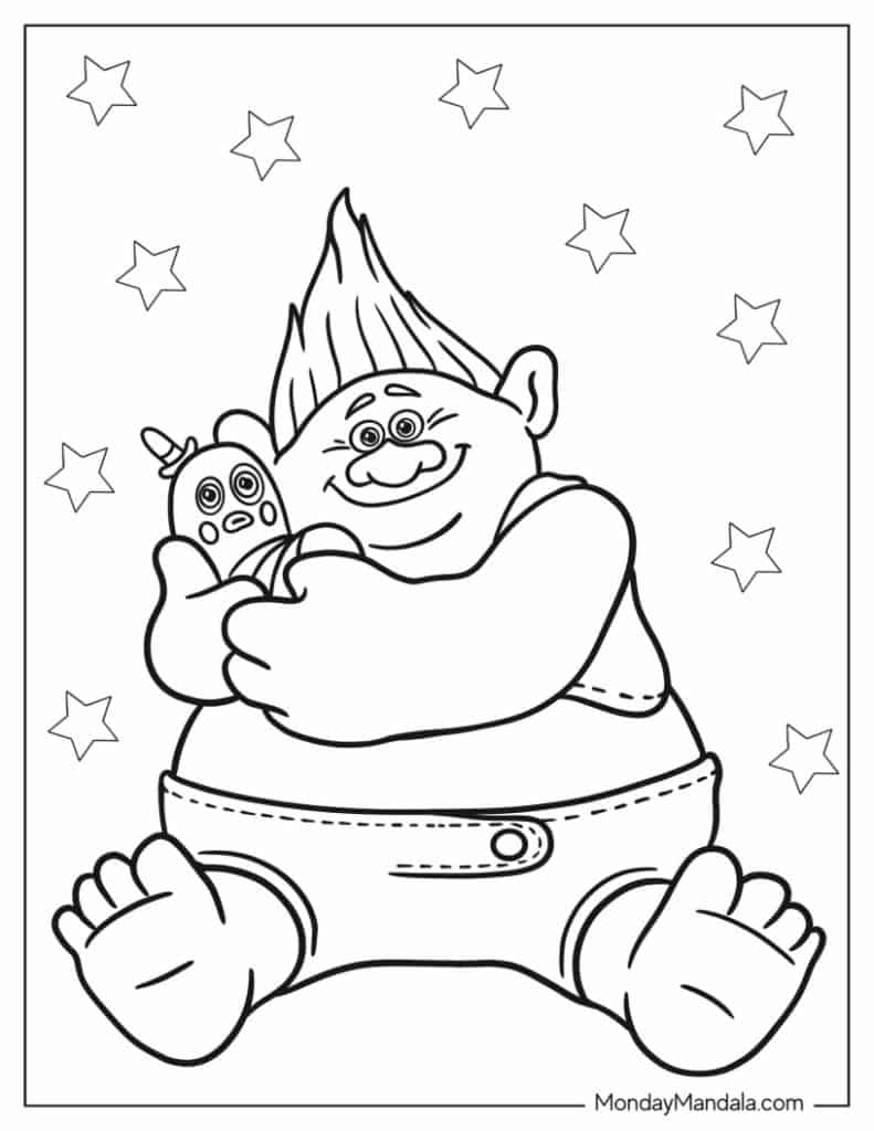 Trolls coloring pages free pdf printables