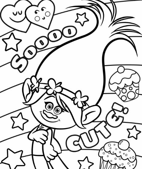Trolls coloring pages printable for free download