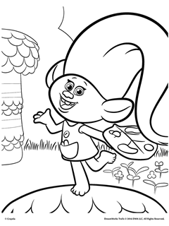Dreamworks trolls free coloring pages