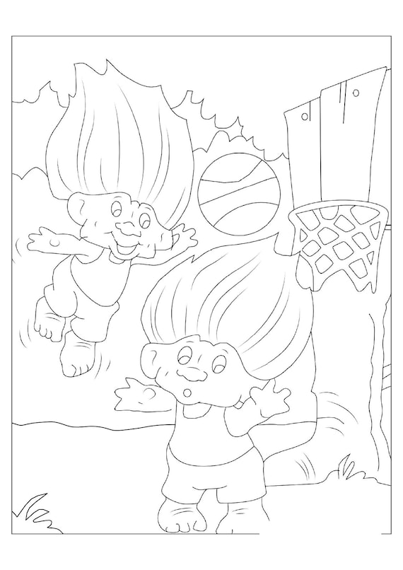 Trolls coloring book instant download