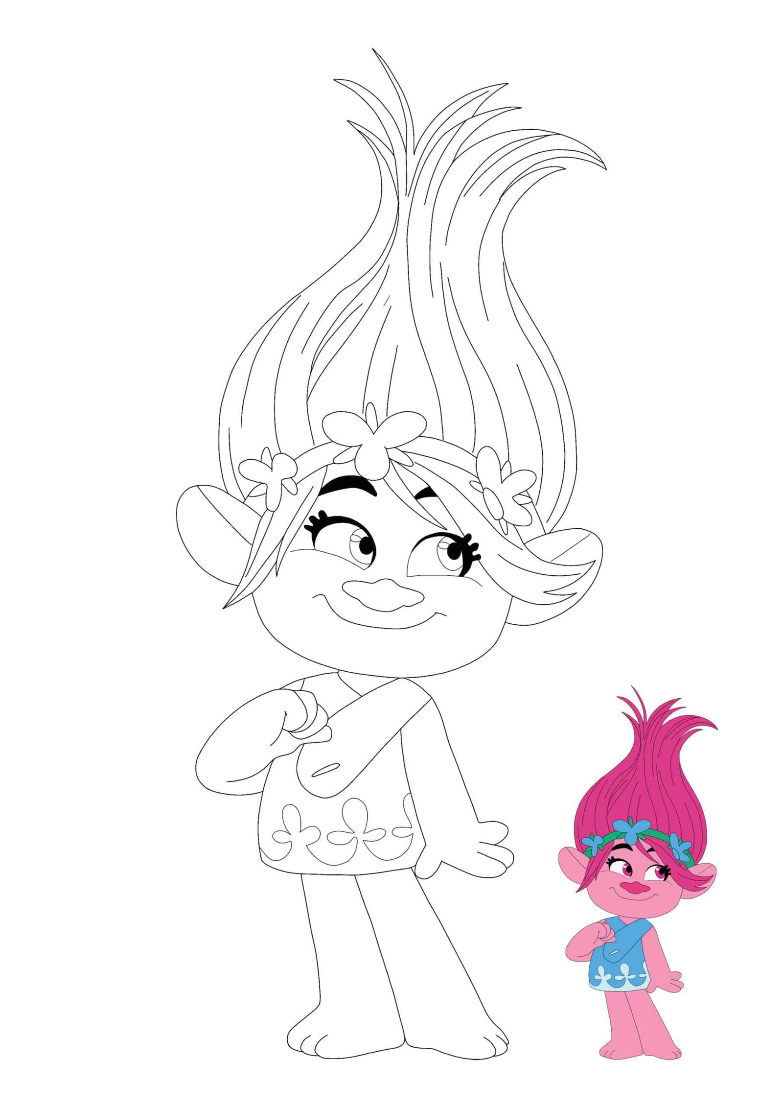 Princess poppy from trolls coloring pages