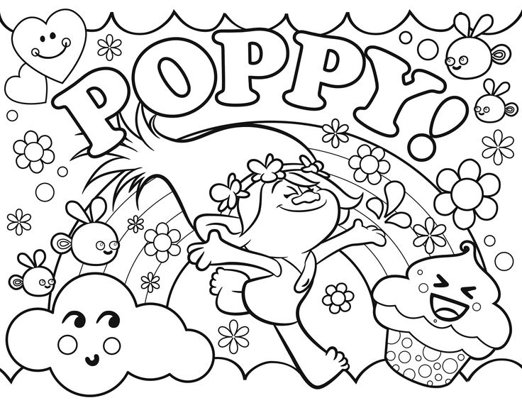 Poppy coloring pages