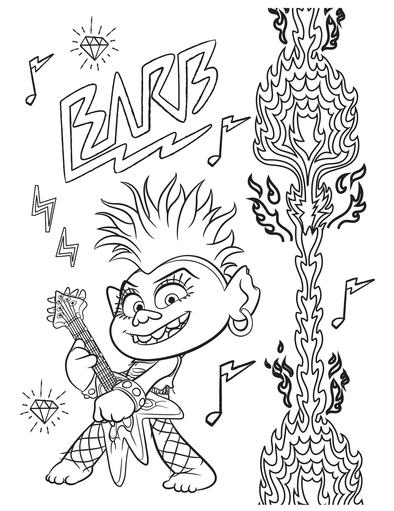 Trolls world tour coloring pages