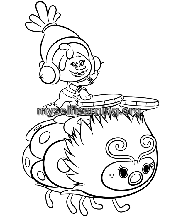 Trolls coloring sheet instant download