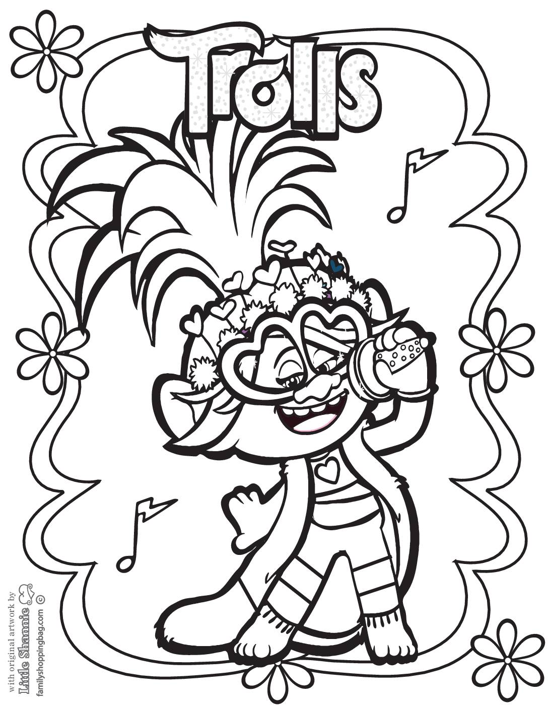 Coloring page trolls