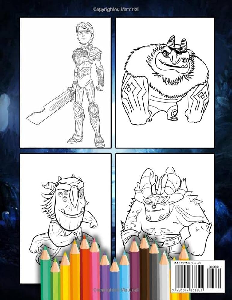 Trollhunters coloring book great coloring book for kids and fans â giant pages to coloring