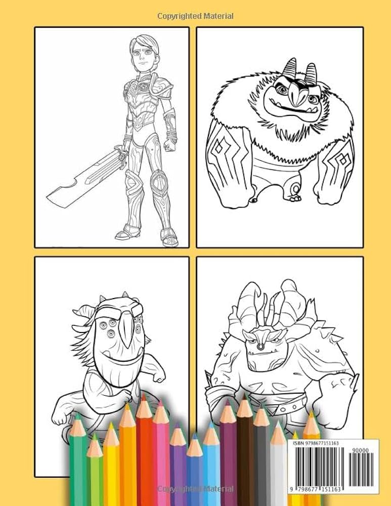 Trollhunters coloring book great coloring book for kids and fans â giant pages to coloring