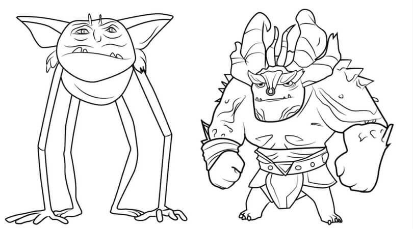 Draal the deadly and goblin trollhunters coloring page coloring pages coloring books unique image