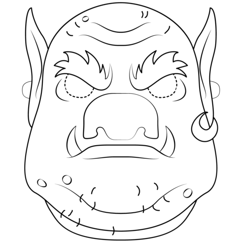 Troll mask coloring page halloween coloring coloring pages free printable coloring pages