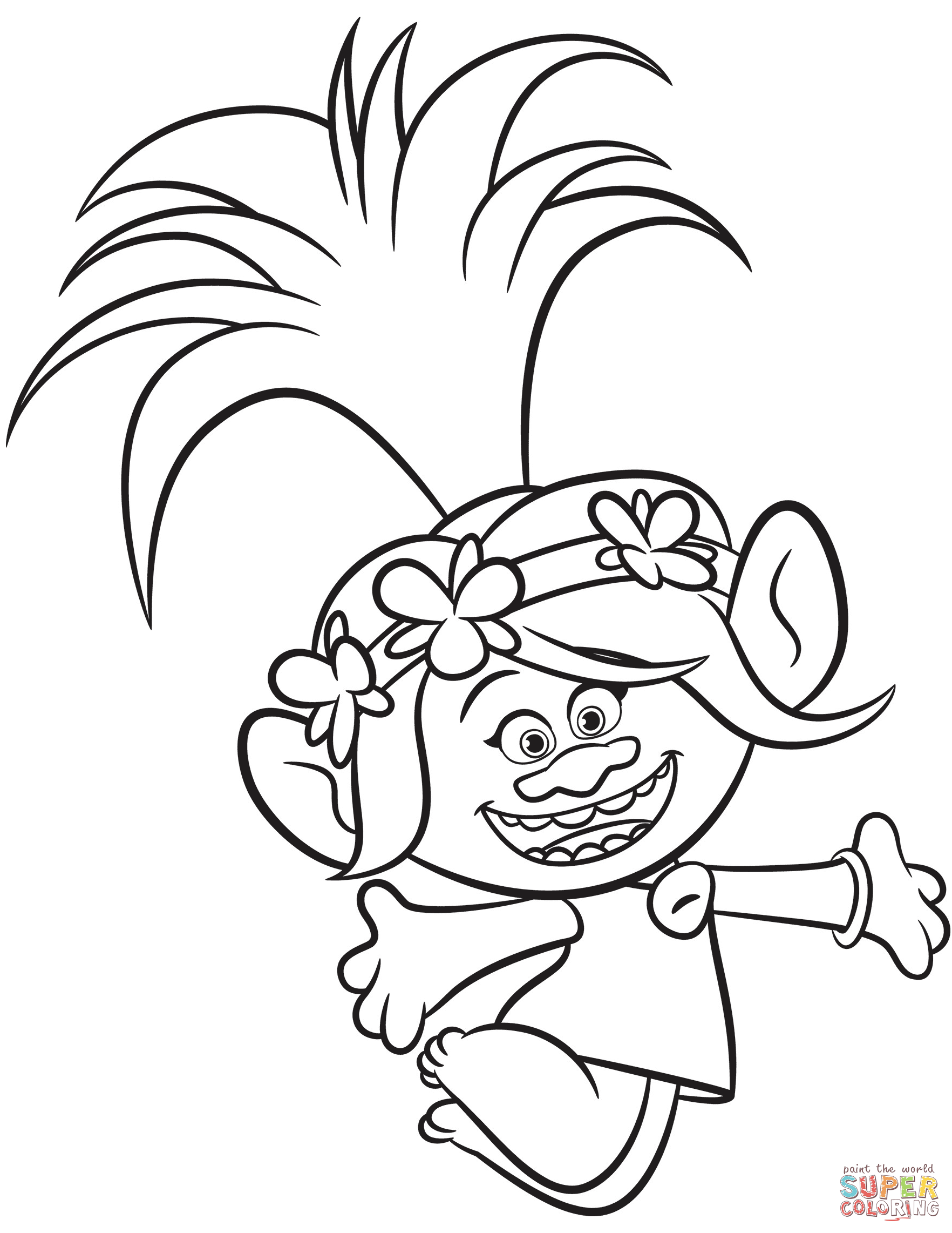 Poppy from trolls coloring page free printable coloring pages