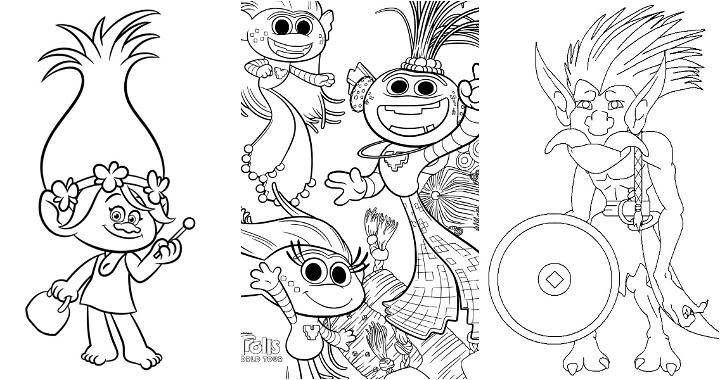 Free trolls coloring pages for kids and adults