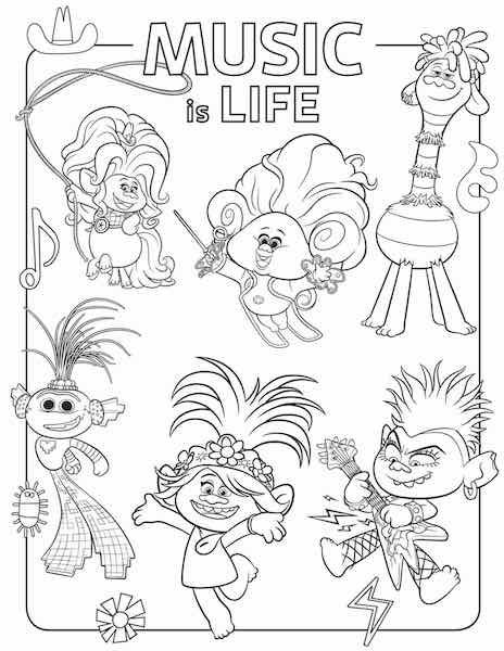 Free printable trolls world tour party pack in pdf ausmalbilder malvorlagen fãr kinder trolls