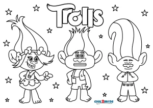 Free printable trolls coloring pages for kids