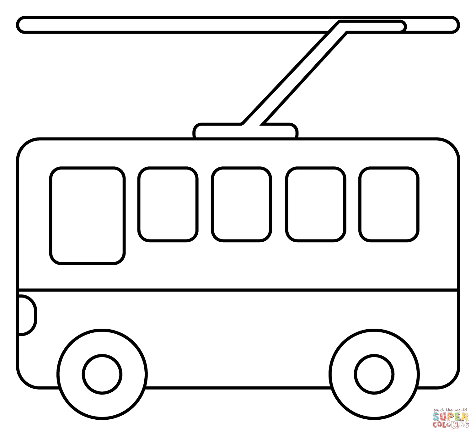 Trolleybus emoji coloring page free printable coloring pages