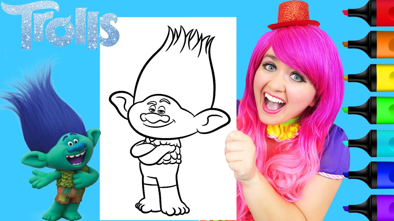 Coloring trolls branch true colors coloring page prisacolor arkers kii the clown