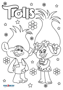 Free printable trolls coloring pages for kids