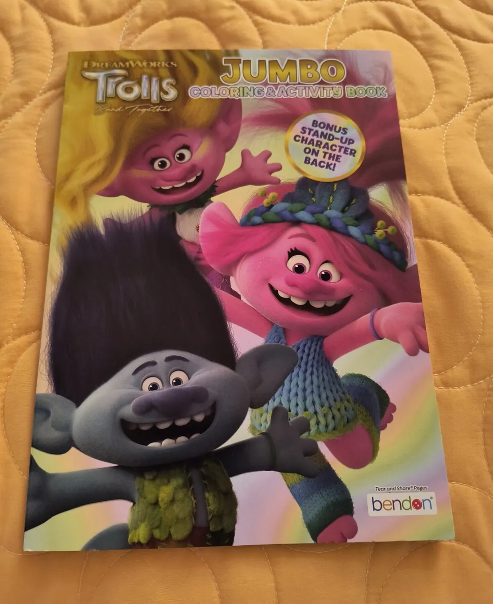 Dreamworks trolls christmas ðjumbo coloringactivity book tear share pages ð