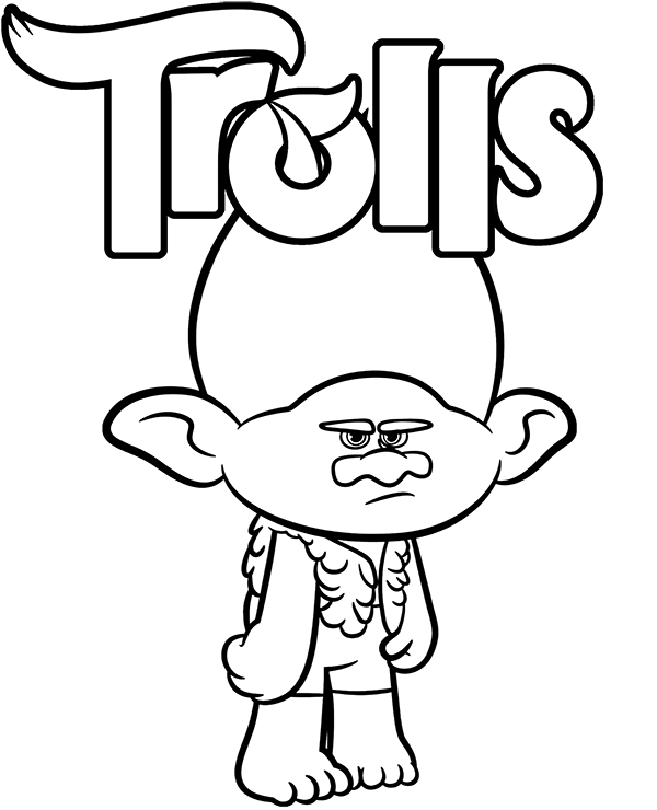 Funny trolls coloring page