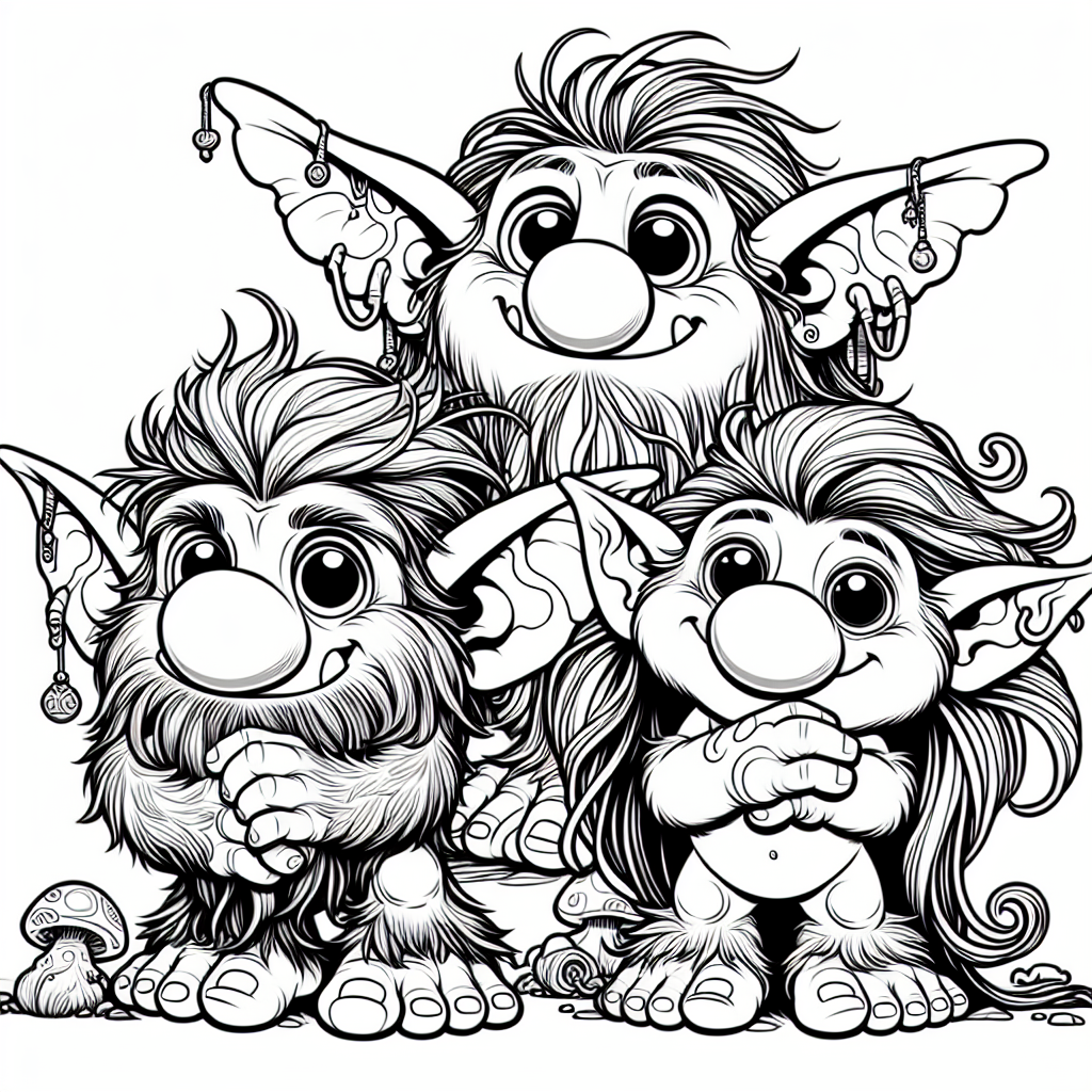 Trolls coloring pages â custom paint by numbers