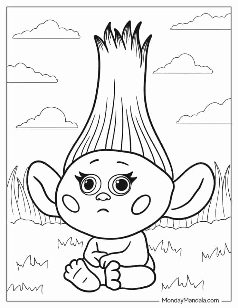 Trolls coloring pages free pdf printables