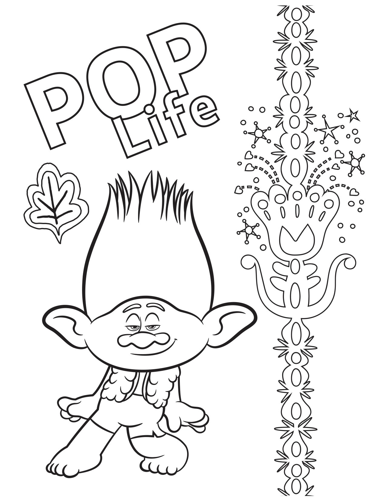 Trolls world tour coloring pages