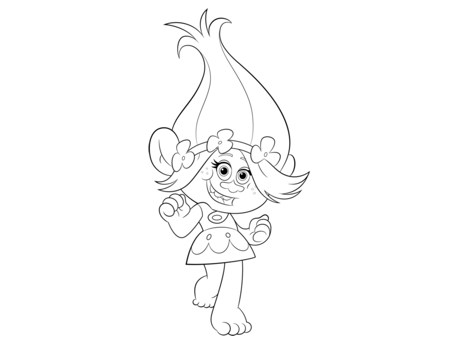 Easy trolls coloring page