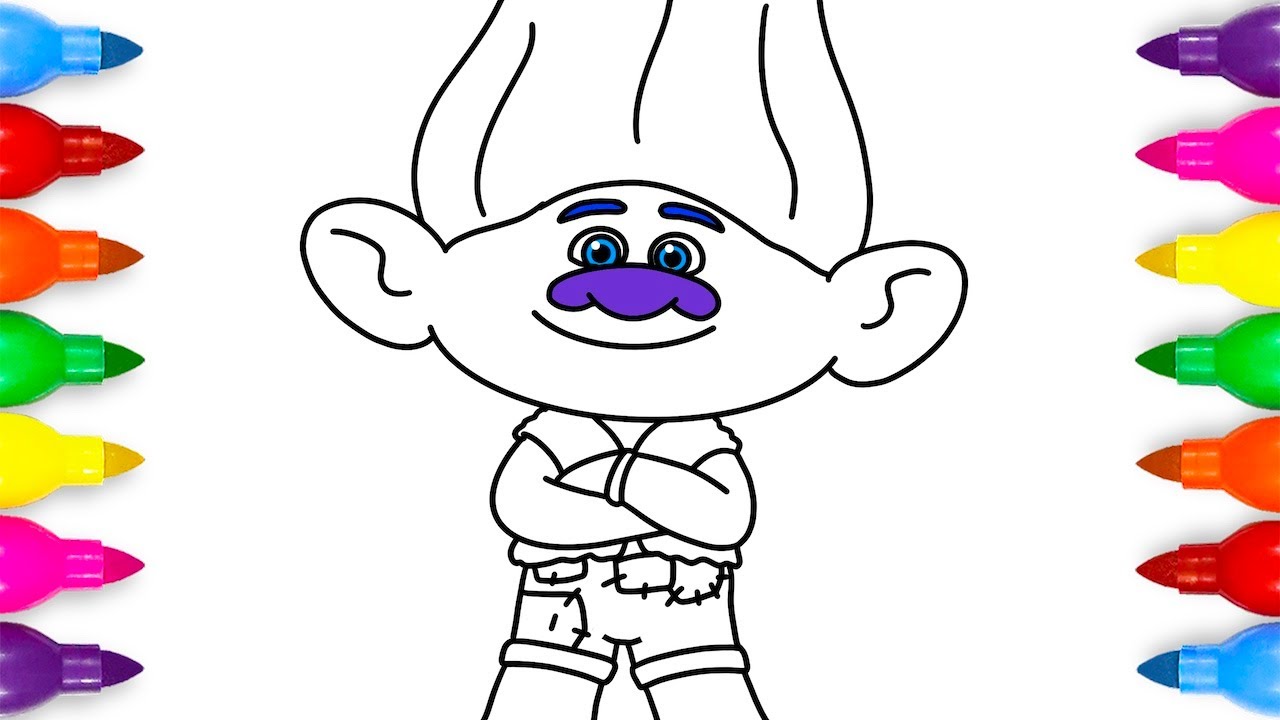 Trolls ovie branch coloring pages