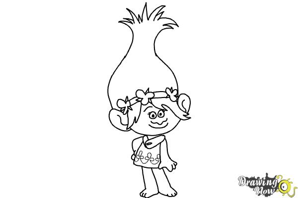 How to draw poppy from trolls