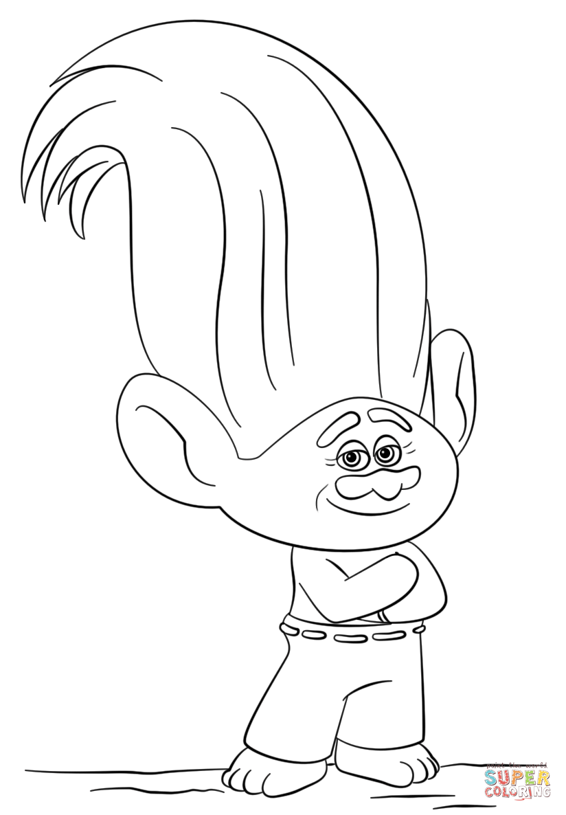 Creek from trolls movie coloring page free printable coloring pages