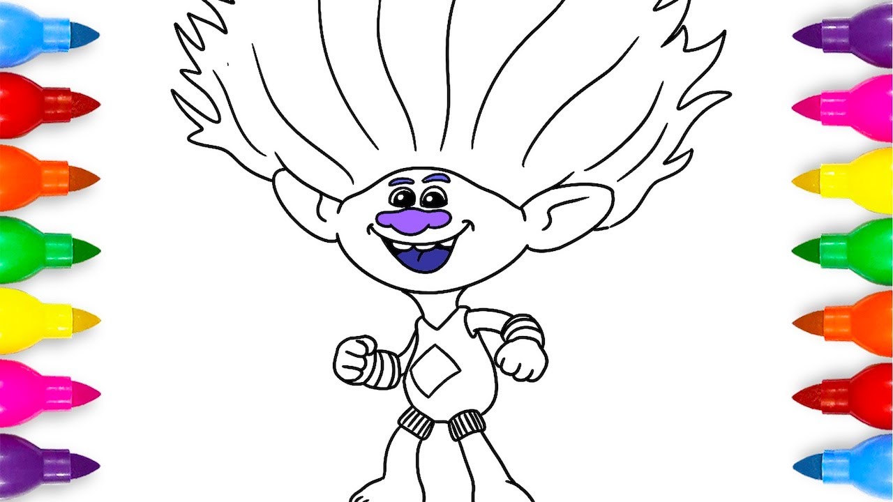 Trolls movie clay coloring pages